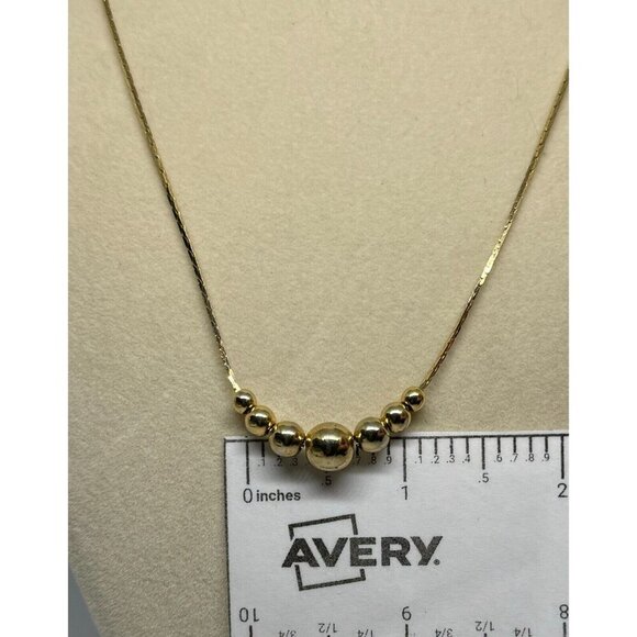 1970's vintage slide a bead gold tone minimalist necklace 18" - Picture 2 of 3